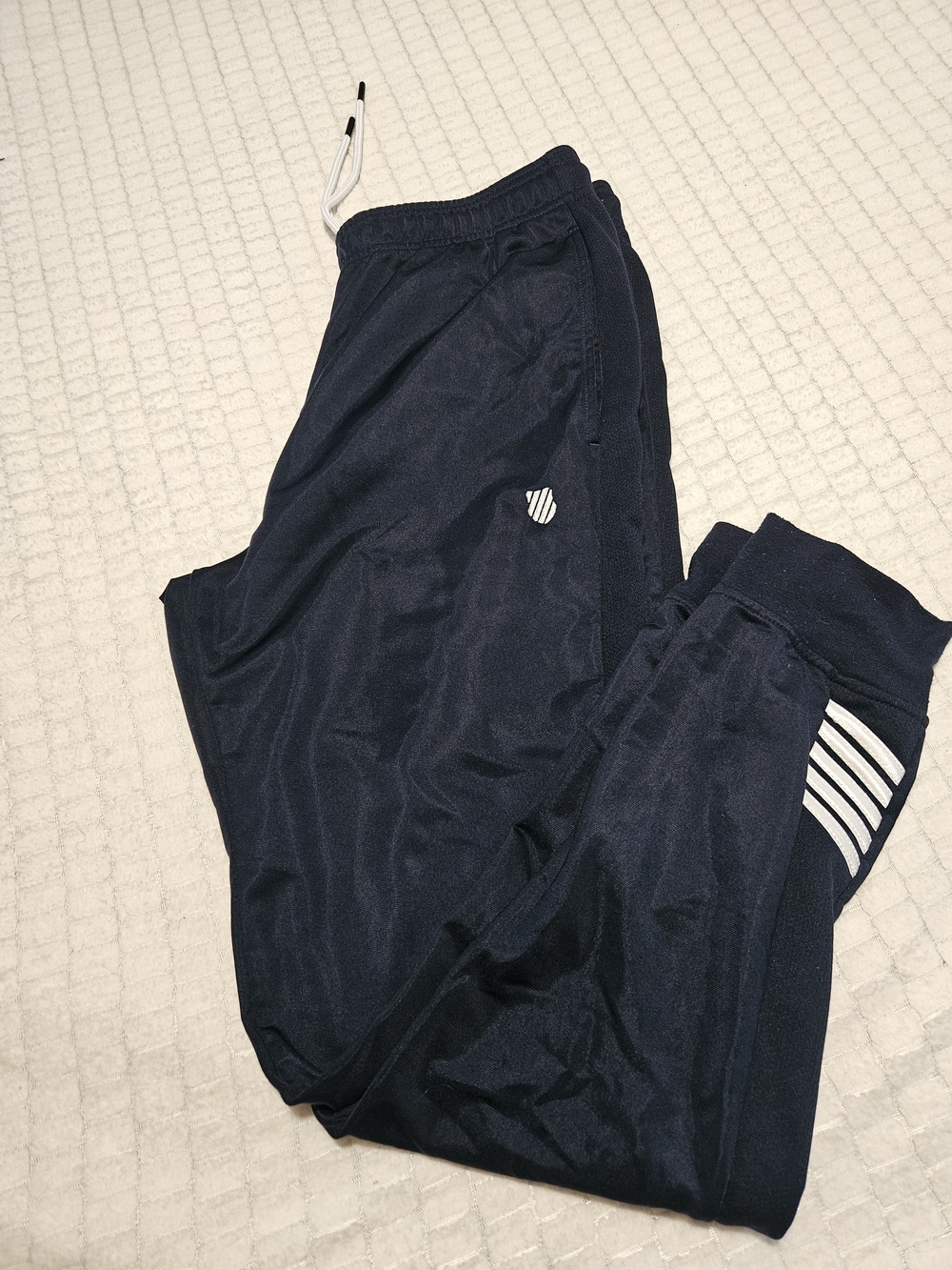 K-Swiss Mens Navy Blue Athletic Joggers with Stripe Accents